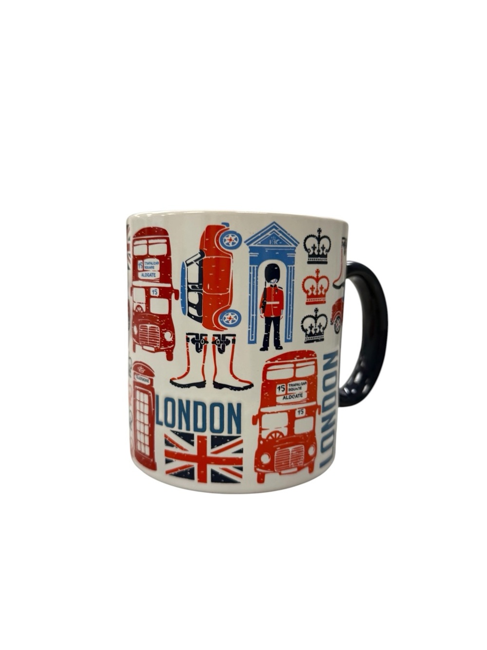 London Mug with Union Jack and Iconic Red Bus/Phone Booth